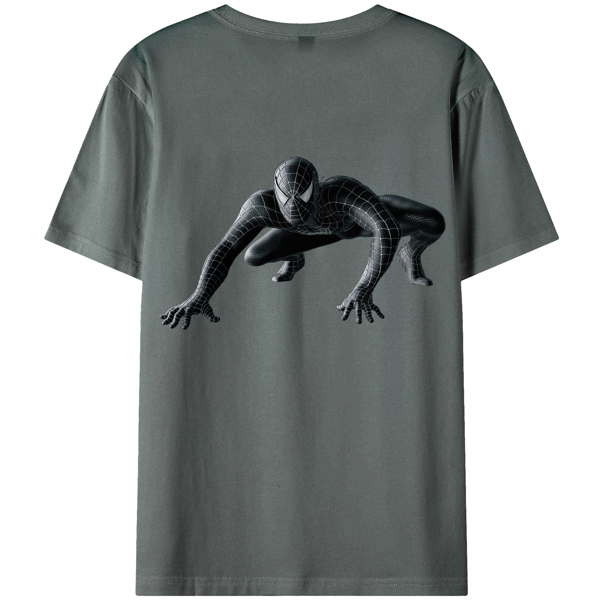 （画像用） Spider Man スパイダーマン 綿100％ メンズ半袖Tシャツ（バックプリント） 通気性